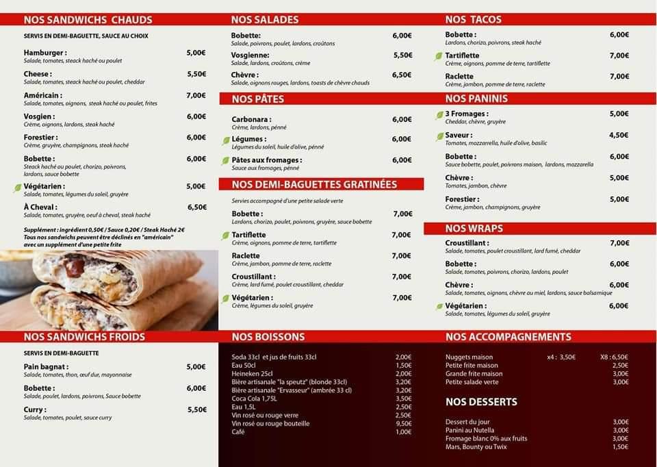 Chez Bobette snack - Menu Image 1